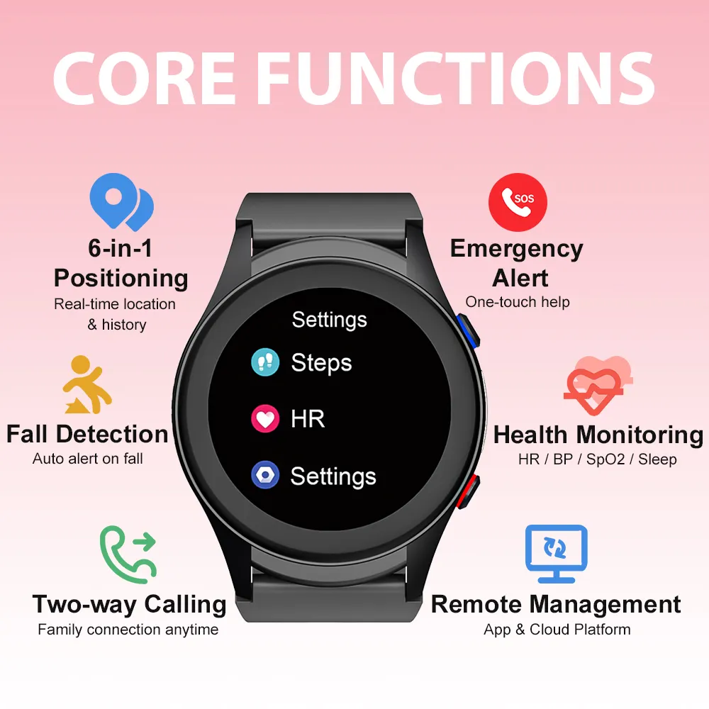 Medical Alert Watch for Seniors with Fall Detection